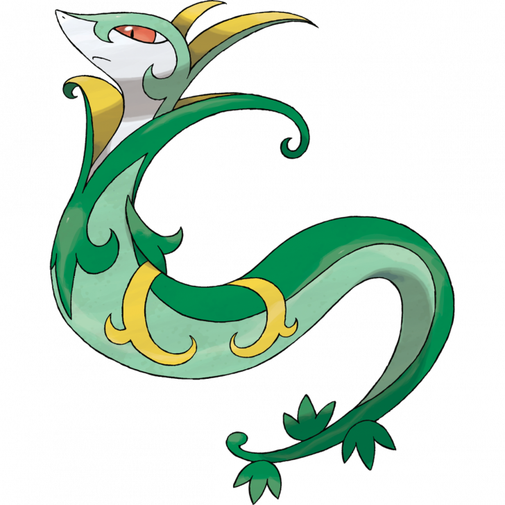 Coloring Pages For Kids Pokemon Servine - Snivy Last Evolution Clipart (728x728), Png Download