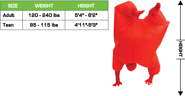 Chub Suits - Chub Suit Size Chart Clipart (772x545), Png Download