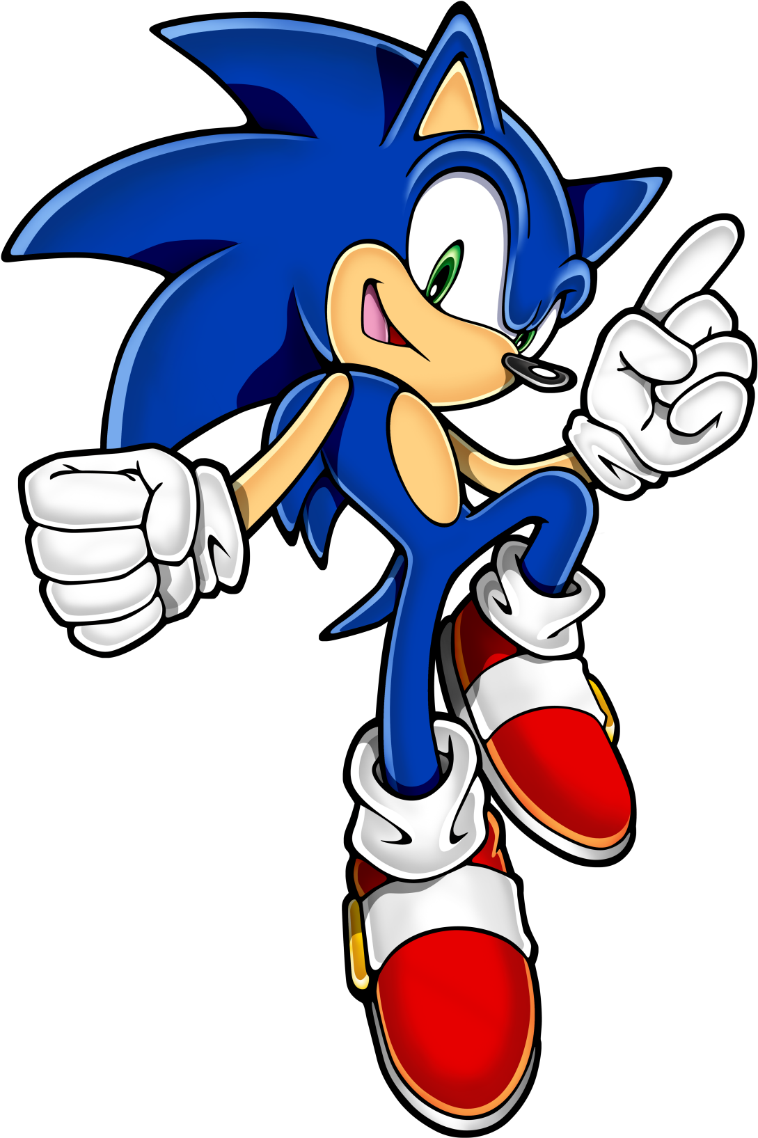 Typically The Modern Sonic Design Uses This Style While - Sonic Rush Adventure Sonic Clipart (1200x1742), Png Download