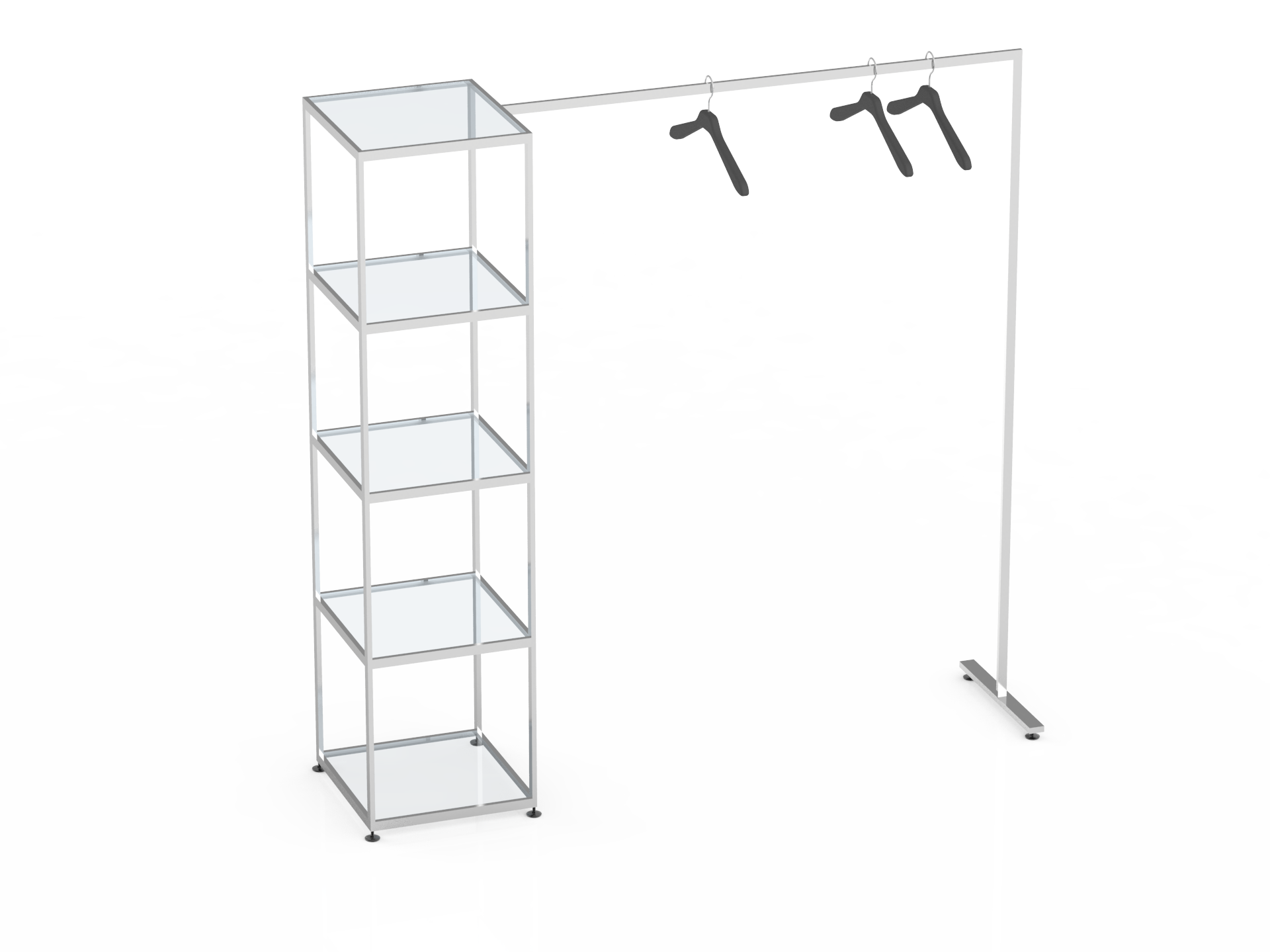 Chrome Metal Boutique Shop Fitting Display Rack - Shelf Clipart (1920x1439), Png Download