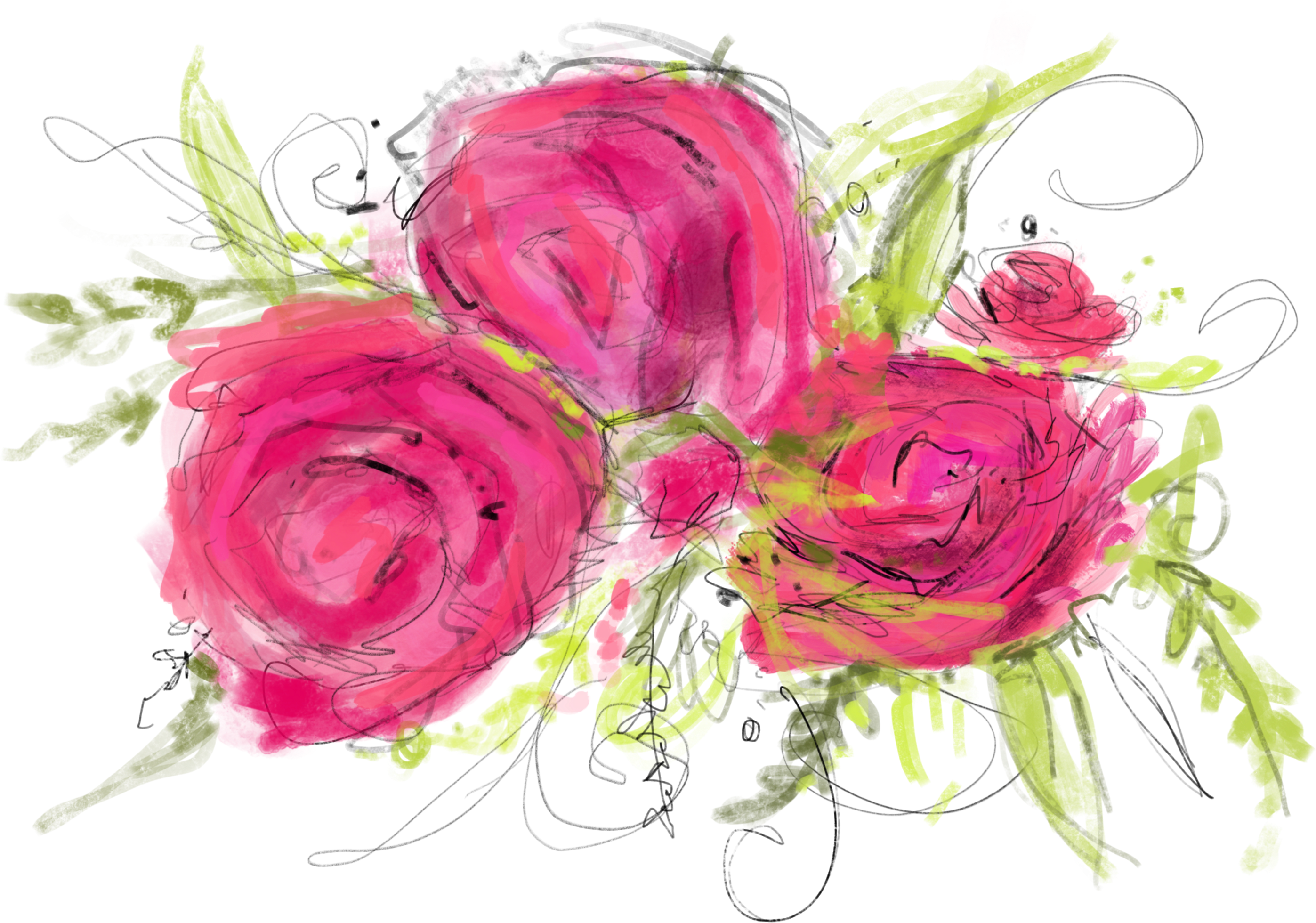 Garden Roses Clipart (3545x4512), Png Download