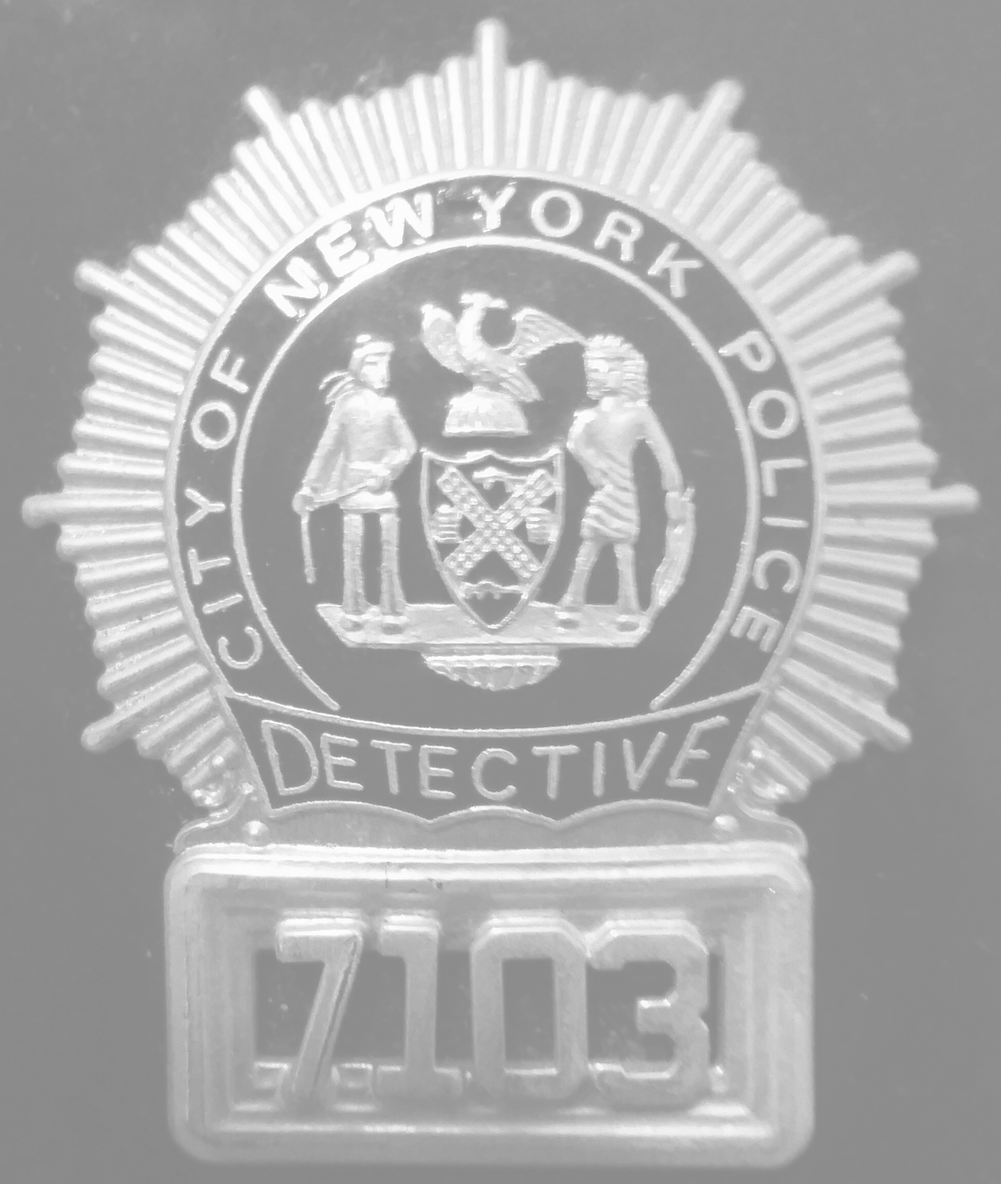Nypd Detective Shield Transparent Bw - Nys Court Officer Badge Clipart (1951x2308), Png Download