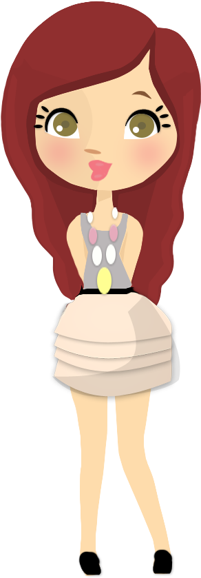 Muñequitas Png Hipster - Teenage Girl Cartoon Png Clipart (543x900), Png Download