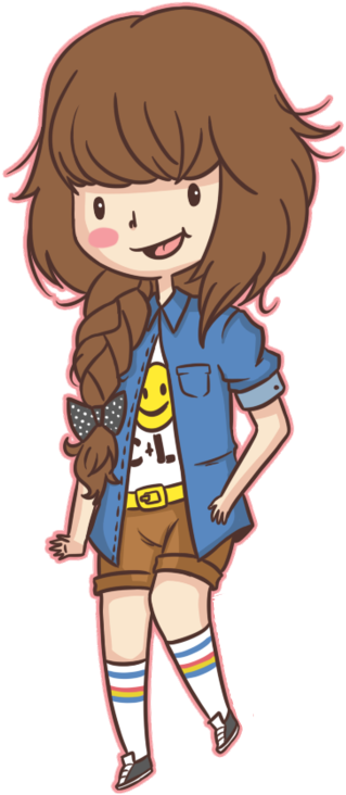 Hipster Girls Png {muñequitas Hipster Png} ♡ - Desenhos Tumblr E Fáceis De Fazer Clipart (500x746), Png Download