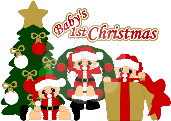 First By Scrappydew - Baby's 1st Christmas Clipart - Png Download (600x600), Png Download