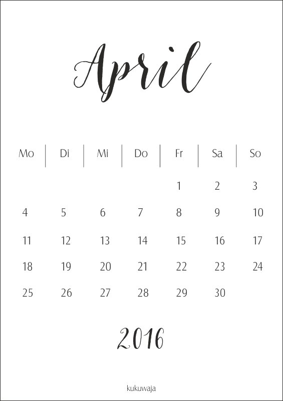 Kukuwaja - Kalenderblatt April Zum Ausdrucken Clipart (565x799), Png Download