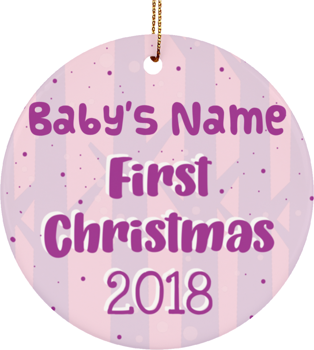 Personalized Baby Ornament For First Christmas 2018 - Circle Clipart (1155x1155), Png Download