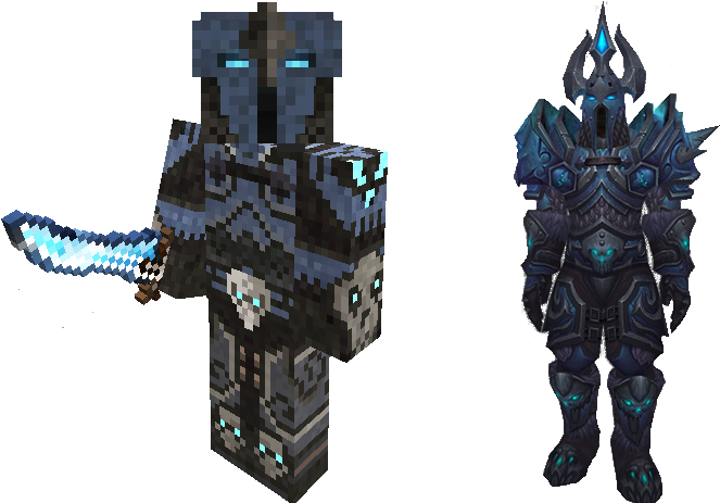 Mapping And Modding - Minecraft World Of Warcraft Death Knight Skin Clipart (714x462), Png Download