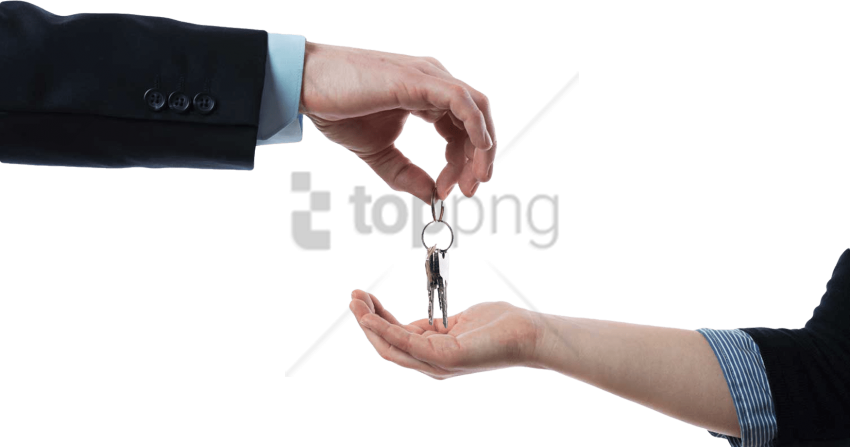 Free Png Handing Over Keys Png Image With Transparent - Hand With Keys Png Clipart (850x447), Png Download