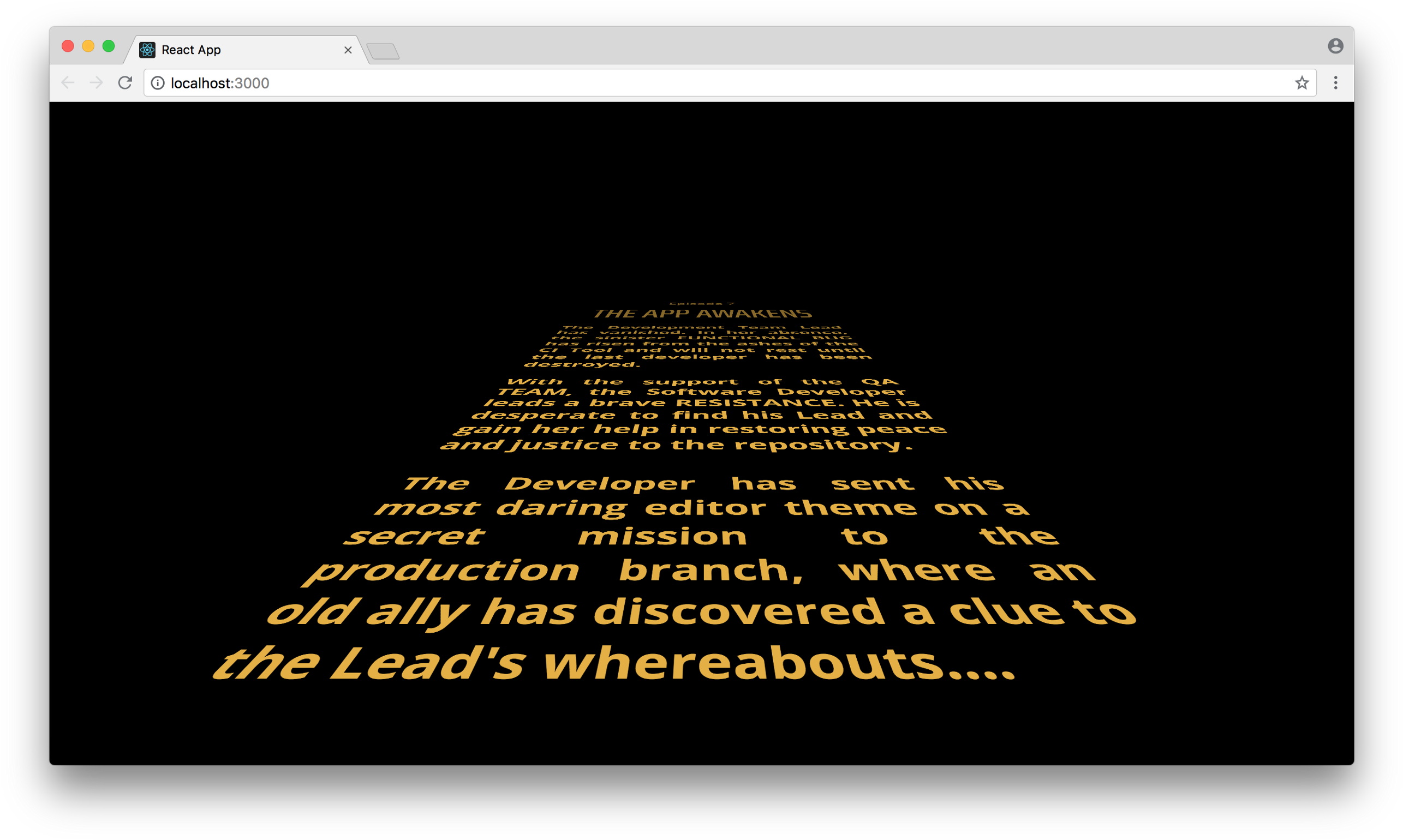 Animate The Opening Star Wars Crawl In A React App - Star Wars Opening Crawl Clipart (2600x1563), Png Download