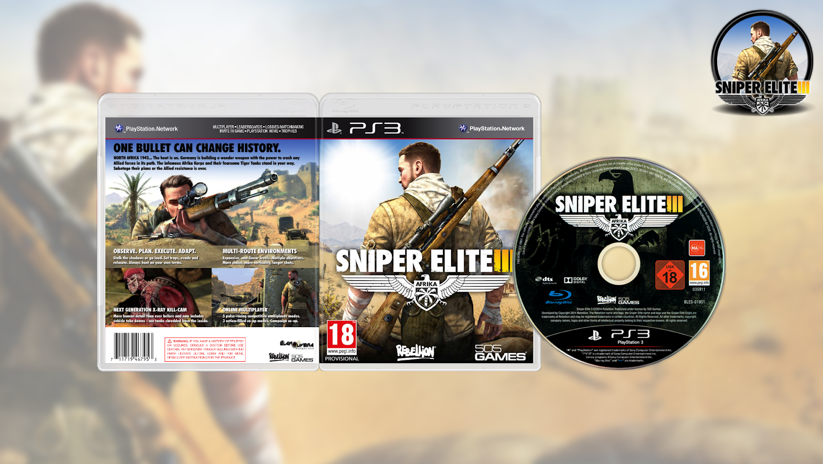 Sniper Elite Iii Limited Edition Usa/europe Ps3 Download - Capa Para Sniper Elite 3 Clipart (1600x902), Png Download