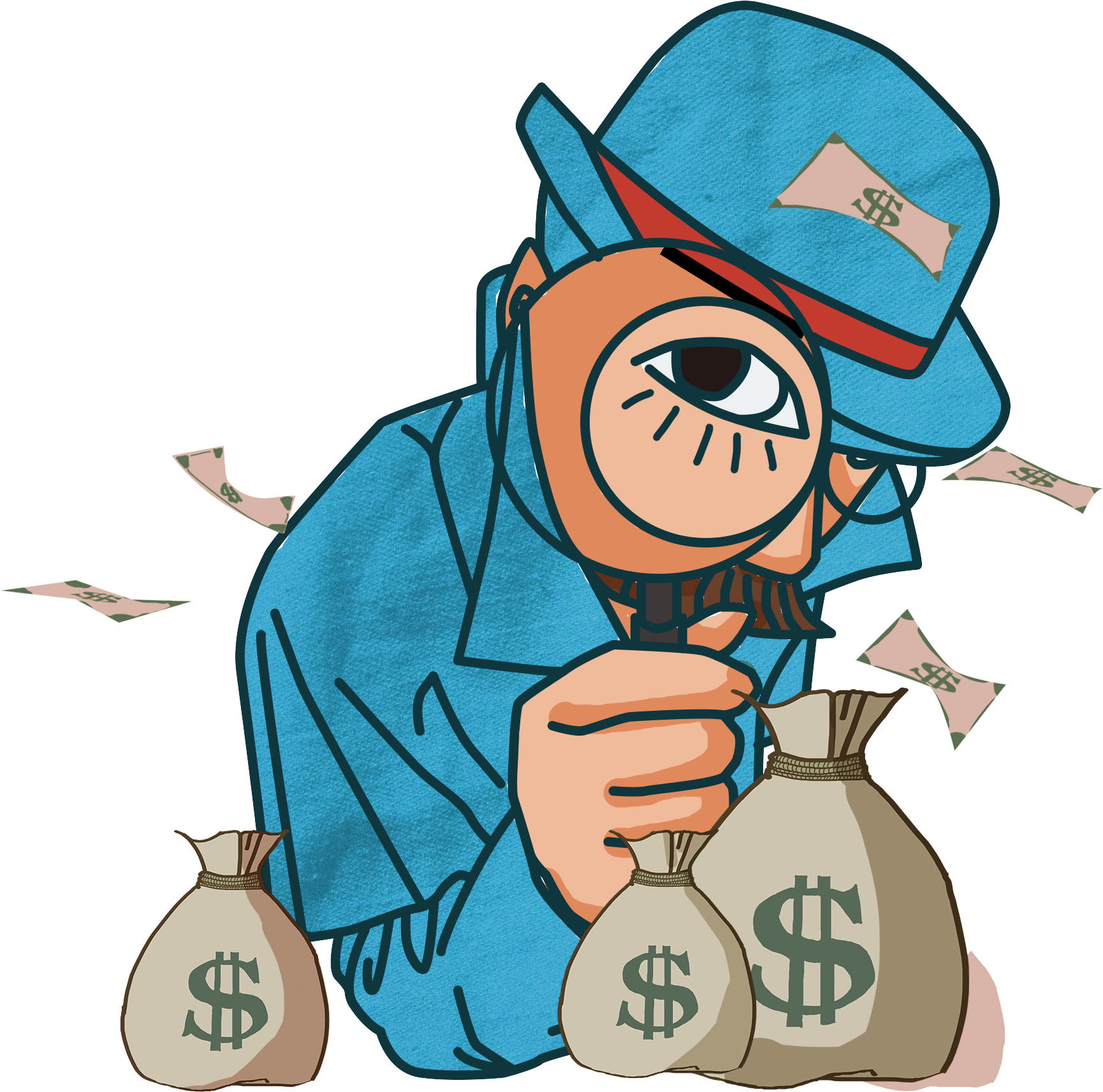 Retro Main Dessinée Personnage Recrutement Png Et Psd - Cartoon Clipart (2000x2000), Png Download