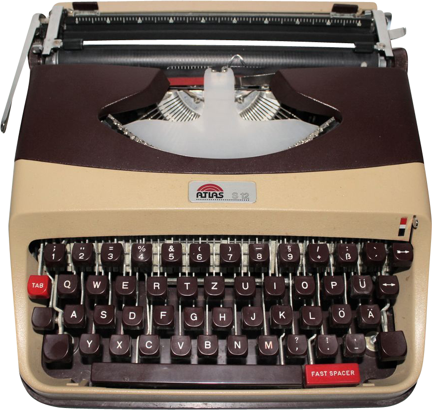 Vintage Manual Typewriter Atlas Antares 50s 60s - Space Bar Clipart (869x869), Png Download