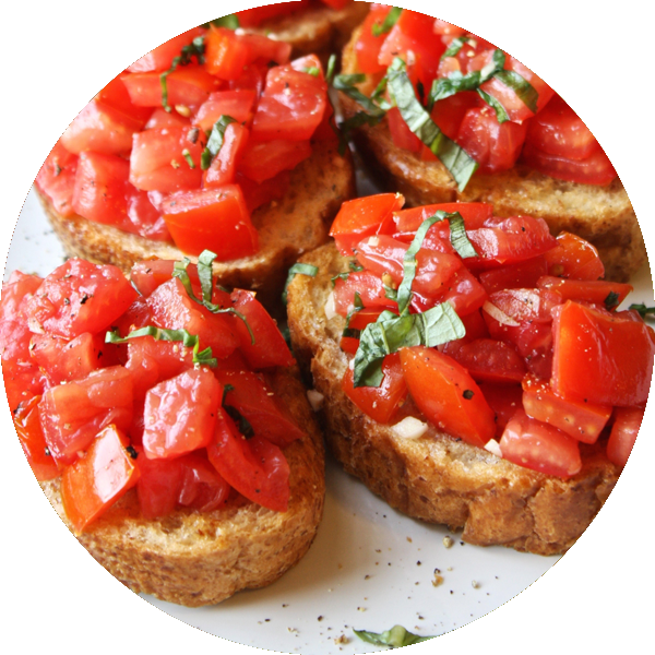 Bruschetta - Italian Finger Food Appetizers Clipart (600x600), Png Download
