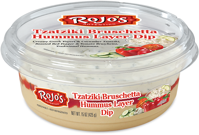 Tzatziki Bruschetta Hummus Layer Dip - San Francisco Foods Tzatziki Bruschetta Hummus Layer Clipart (703x497), Png Download