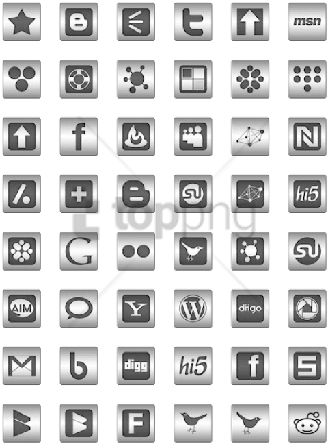 Free Png Black Inlay On Steel Social Media Icon Pack - Monochrome Clipart (480x648), Png Download