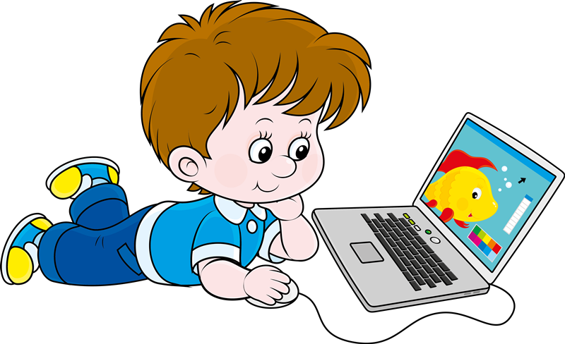 Cosas Para Photoscape Imágenes Para Photoscape Photoshop - Boy On A Computer Drawing Clipart (800x488), Png Download