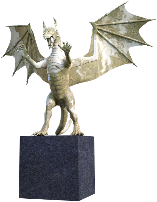 Dragon Stone Mythical Creatures Reptile Animal - Carving Clipart (822x720), Png Download