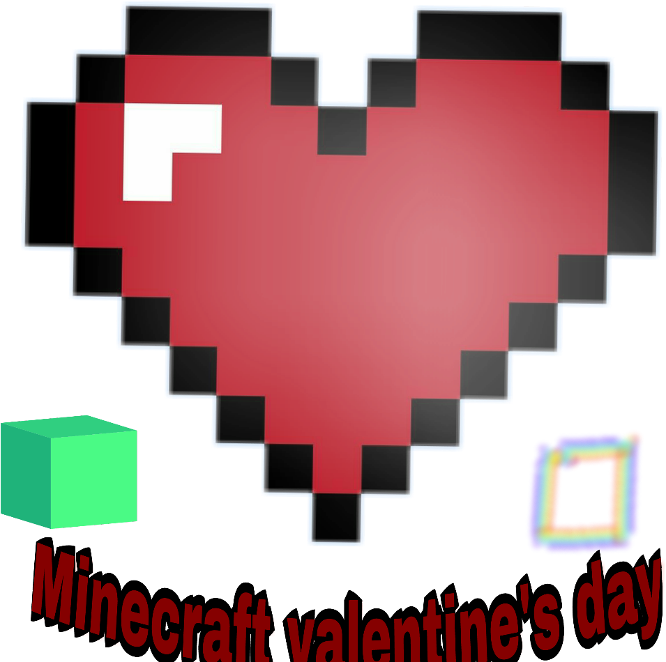 #minecraft Pocket Edition Valentine's Day - Heart 8 Bit Png Clipart (1024x1024), Png Download