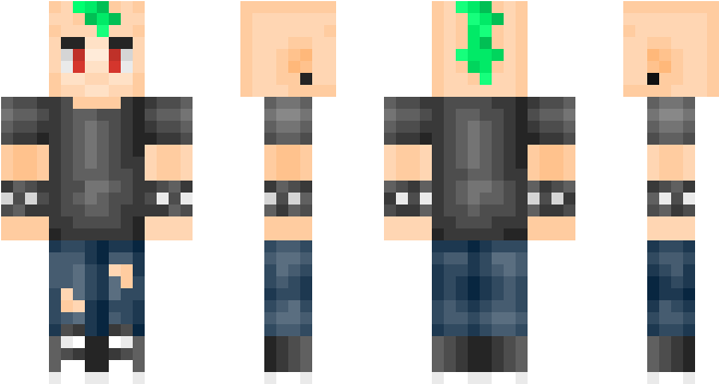 Minecraft Punk Skin Clipart (750x442), Png Download
