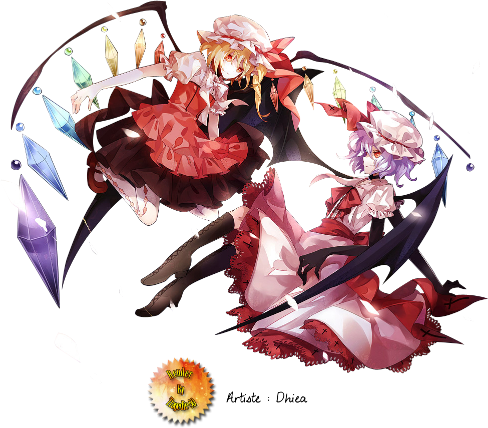 Remilia Scarlet & Flandre Scarlet - Garden Roses Clipart (1024x880), Png Download