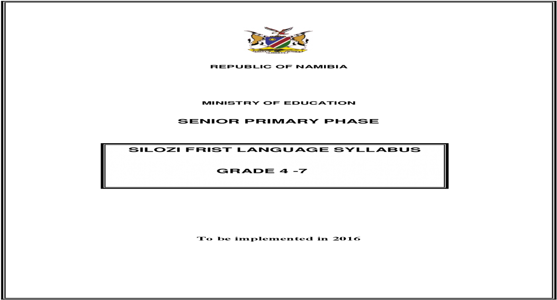 Senior Primary Phase Silozi Frist Language Syllabus - Giáo Trình Kỹ Thuật Số Pdf Clipart (1200x630), Png Download