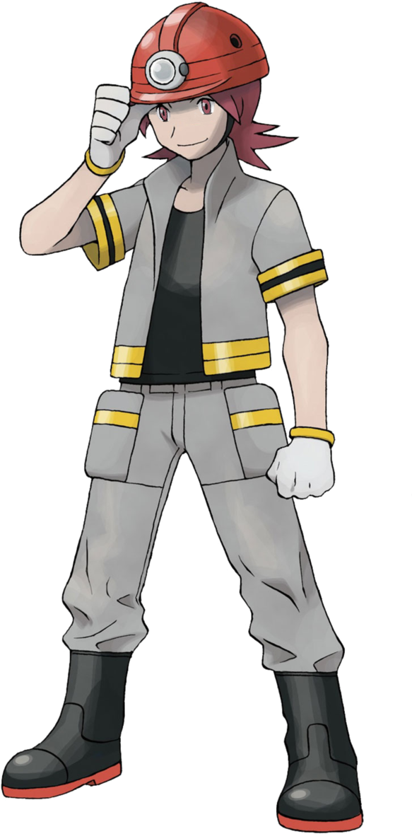 I'm On A Roall Today - Roark Pokemon Gym Leader Clipart (583x1179), Png Download