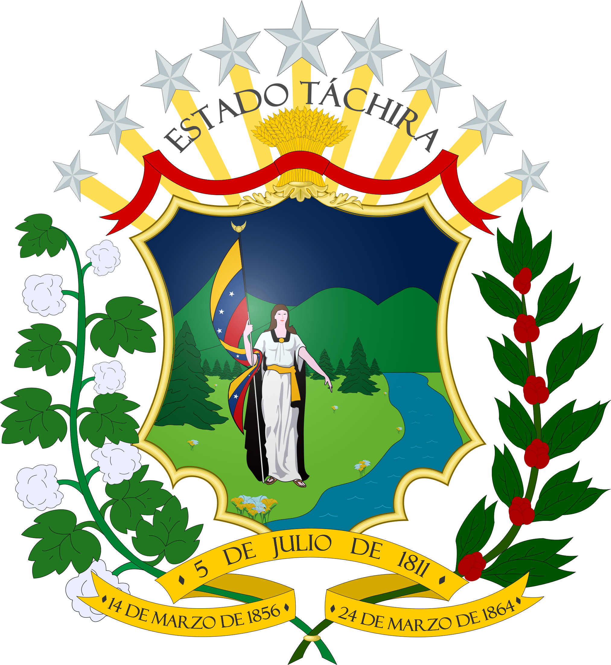 Escudo Estado Tachira - Escudo Del Estado Tachira Clipart (2025x2205), Png Download