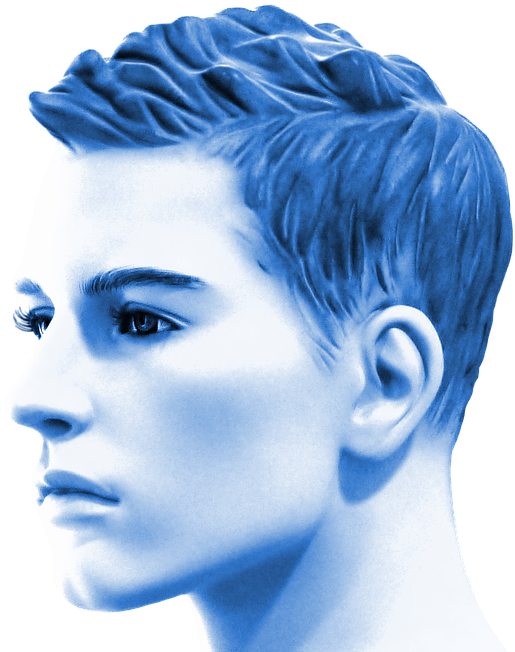 Man Portrait Human Face Head Male Blue Avatar - Human Face Png Clipart (723x720), Png Download