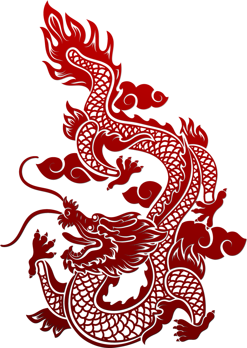 Asian Vector Dragon Frame Chinese Red Dragon On Transparent Background Clipart Large Size Png Image Pikpng