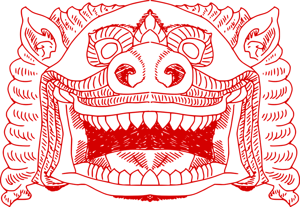 Dragon, Dragoon, Red, Illustration, Drawing, Vector - Dragon Chino Rojo Png Clipart (960x664), Png Download