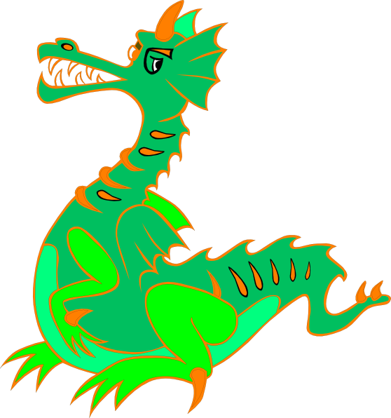 Clipart Info - Green Dragon Cartoon Png Transparent Png (558x596), Png Download