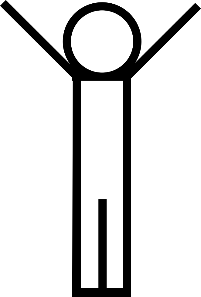 Person Standing With Arms Up Comments - Icon Clipart (662x980), Png Download