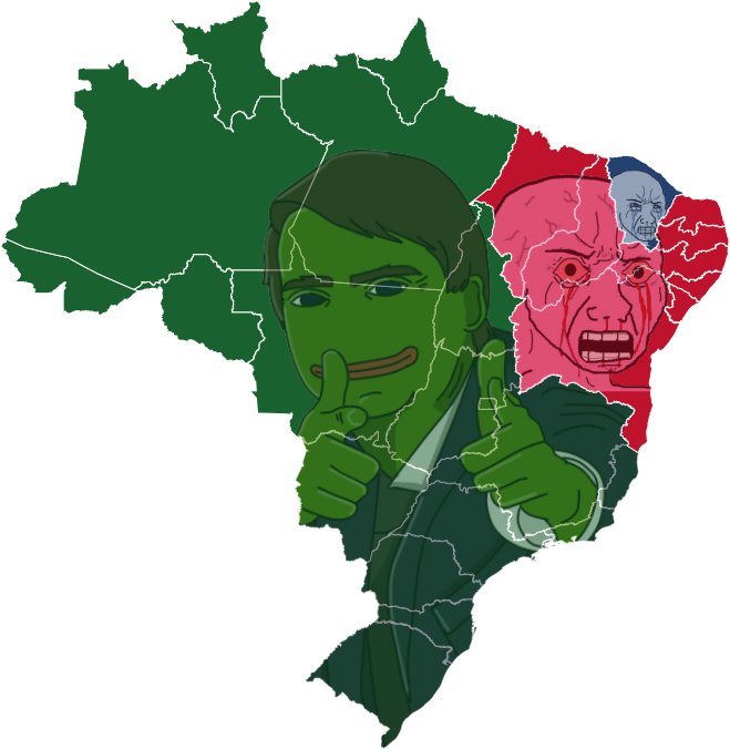 Right-wing Candidate Jair Bolsonaro Wins First Round - Brazil Map Clipart (659x676), Png Download