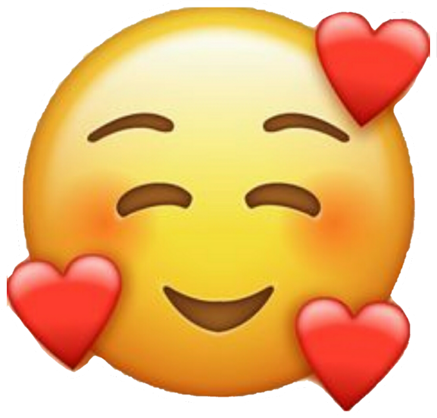 Emoji Corazones Enamorado Sticker By Kawaii Majo Yt - Emoji With Hearts Clipart (1024x1024), Png Download