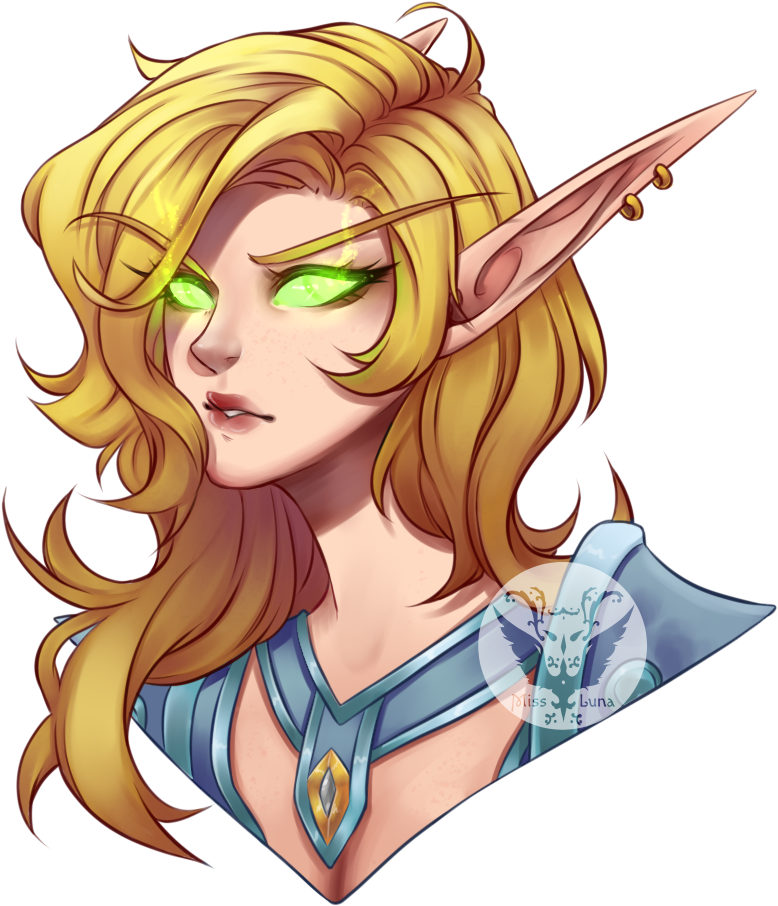 Maraya [com] By Misslunacrest Warcraft Characters, - Anime Blood Elf Clipart (800x981), Png Download