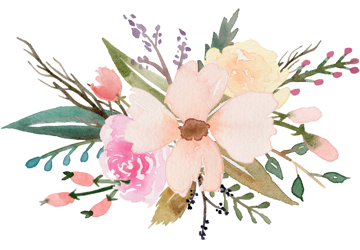 #flowers #floral #watercolor #watercolour #flower #bouquet - Clip Art Floral Watercolor Free - Png Download (1600x920), Png Download
