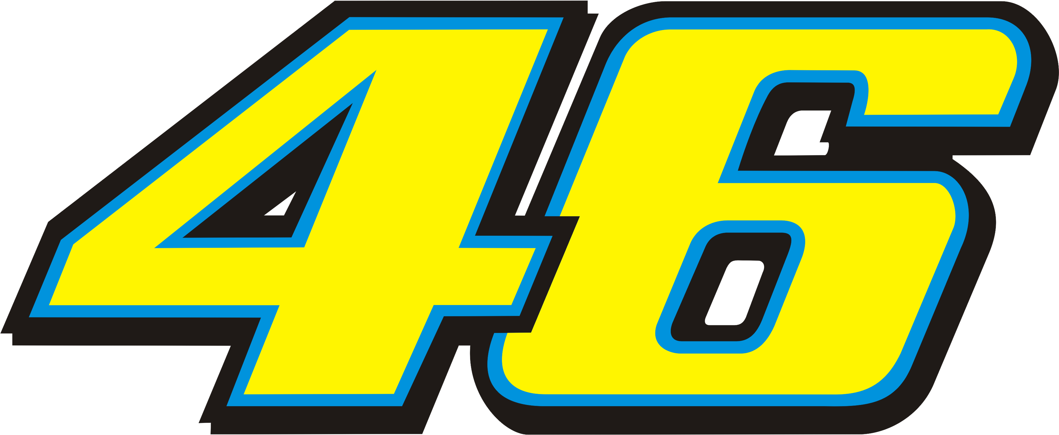 Yamaha R6 2008, Rossi Gp, Valentino Rossi Logo, Motogp, - 46 Valentino Rossi Font Clipart (3507x1561), Png Download