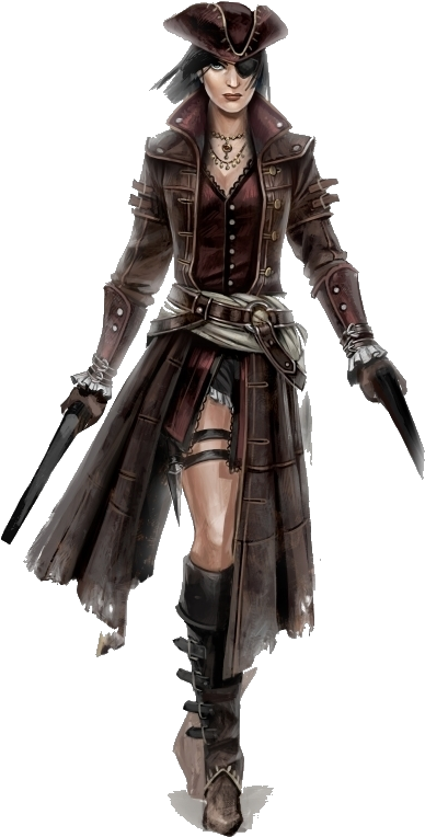 Lady Black Assassin's Creed Blackflag - Assassin's Creed Png Hd Clipart (400x819), Png Download