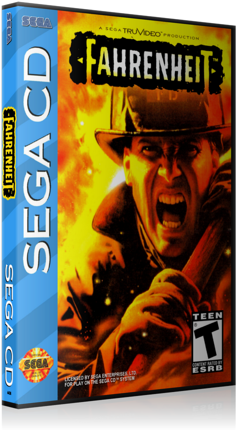 Fahrenheit Replacement Retro Gaming Case - Sega Cd Clipart (474x859), Png Download