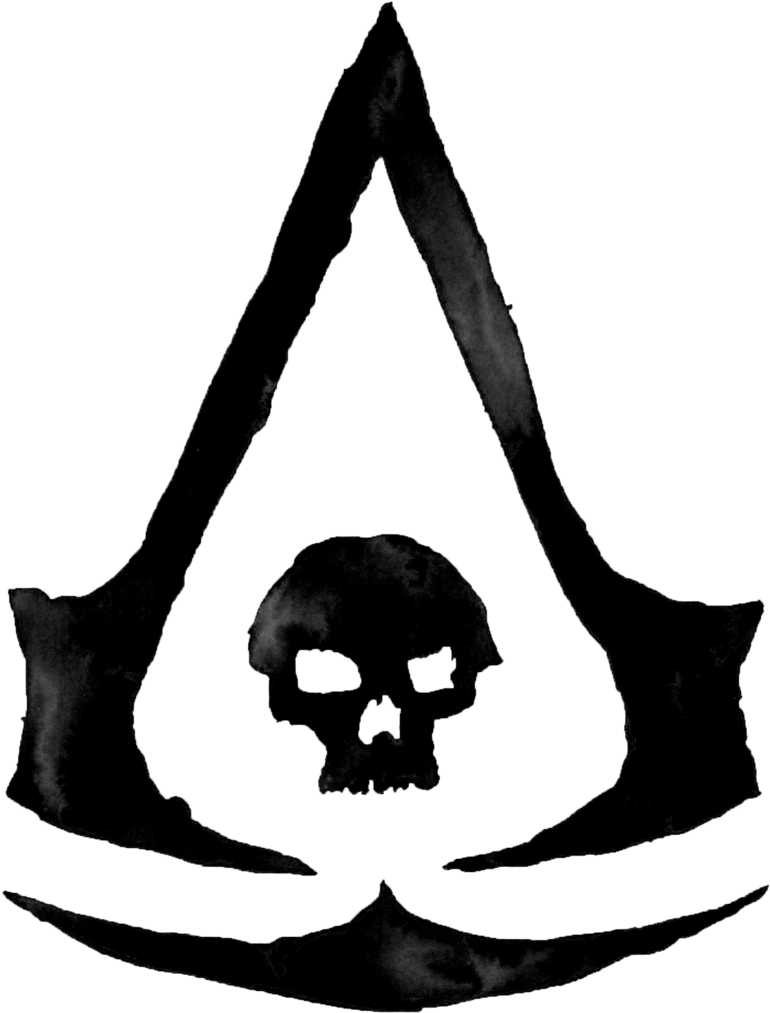 Assassin's Creed Black Flag Assassin's Creed Black - Skull Clipart (1280x1586), Png Download