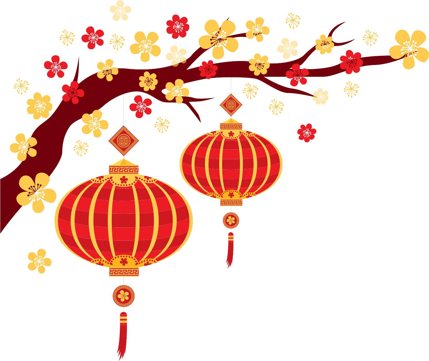 Rama Floral Linterna Ramita Festivo Png Y Psd - Transparent Background Firecracker Png Clipart (2000x2000), Png Download