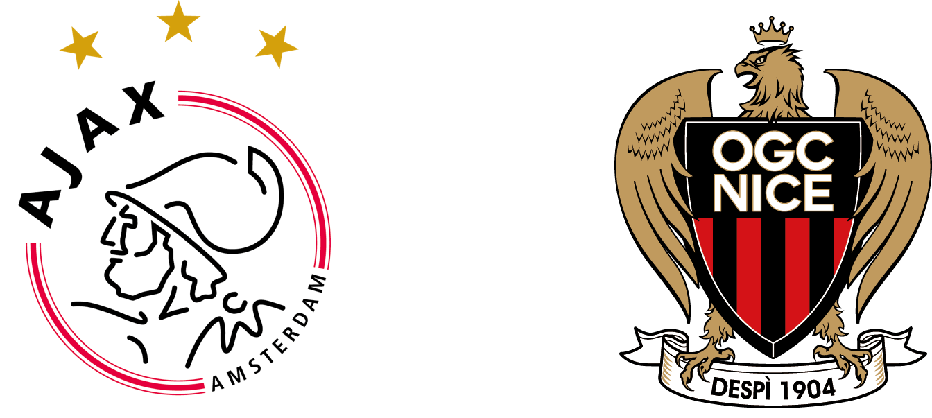 Afc Ajax &ndash Ogc Nice Cafe Thijssen - Logo Ajax Dream League Soccer 2019 Clipart (1344x603), Png Download