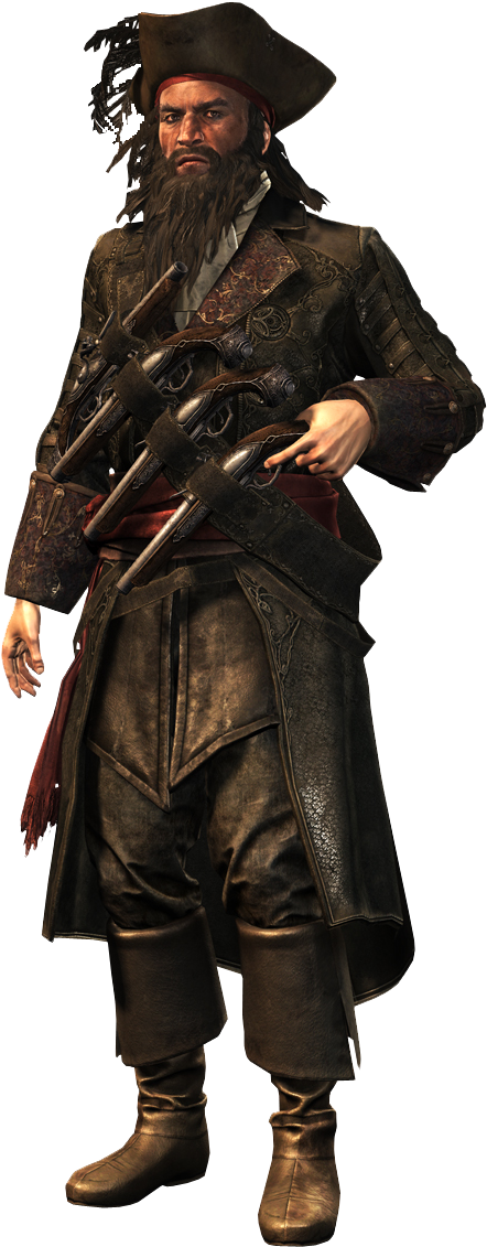 Edward Thatch Assassin S - Edward Teach Assassin's Creed Clipart (484x1148), Png Download