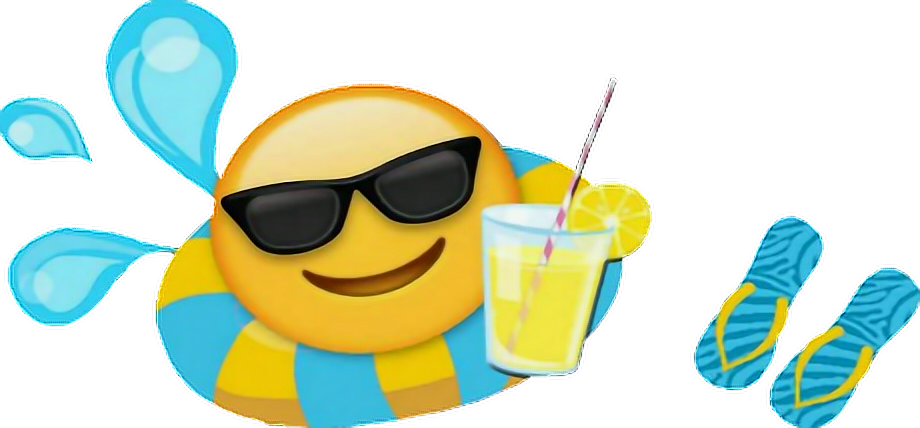#emoji #summer #fun #pooltime #watersplash #summerdrink Clipart (920x428), Png Download