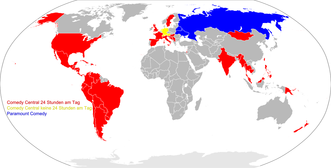 Comedy Central Karte - Mena Region World Map Clipart (1280x650), Png Download