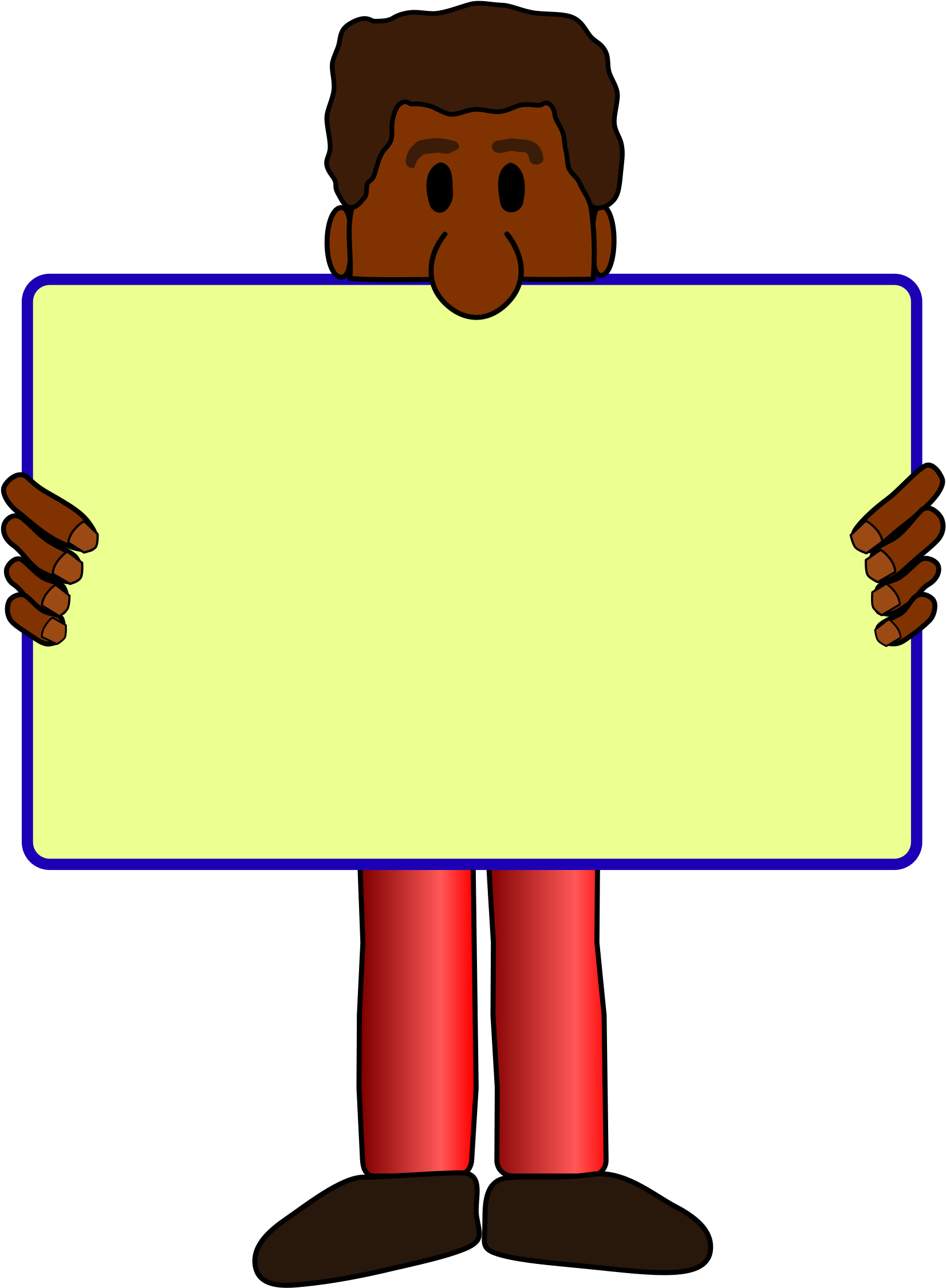 African - Man With Sign Png Clipart (1795x2400), Png Download