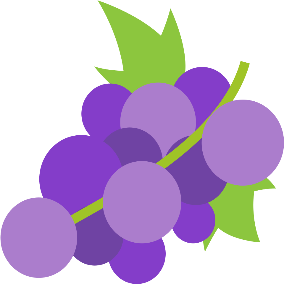 Grape Clipart Emoji - Fruit Emoji Facebook - Png Download (1024x1024), Png Download
