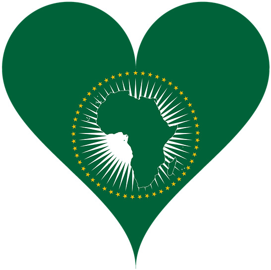 Love Flag African Union Heart Africa - African Union Flag Vector Clipart (720x720), Png Download