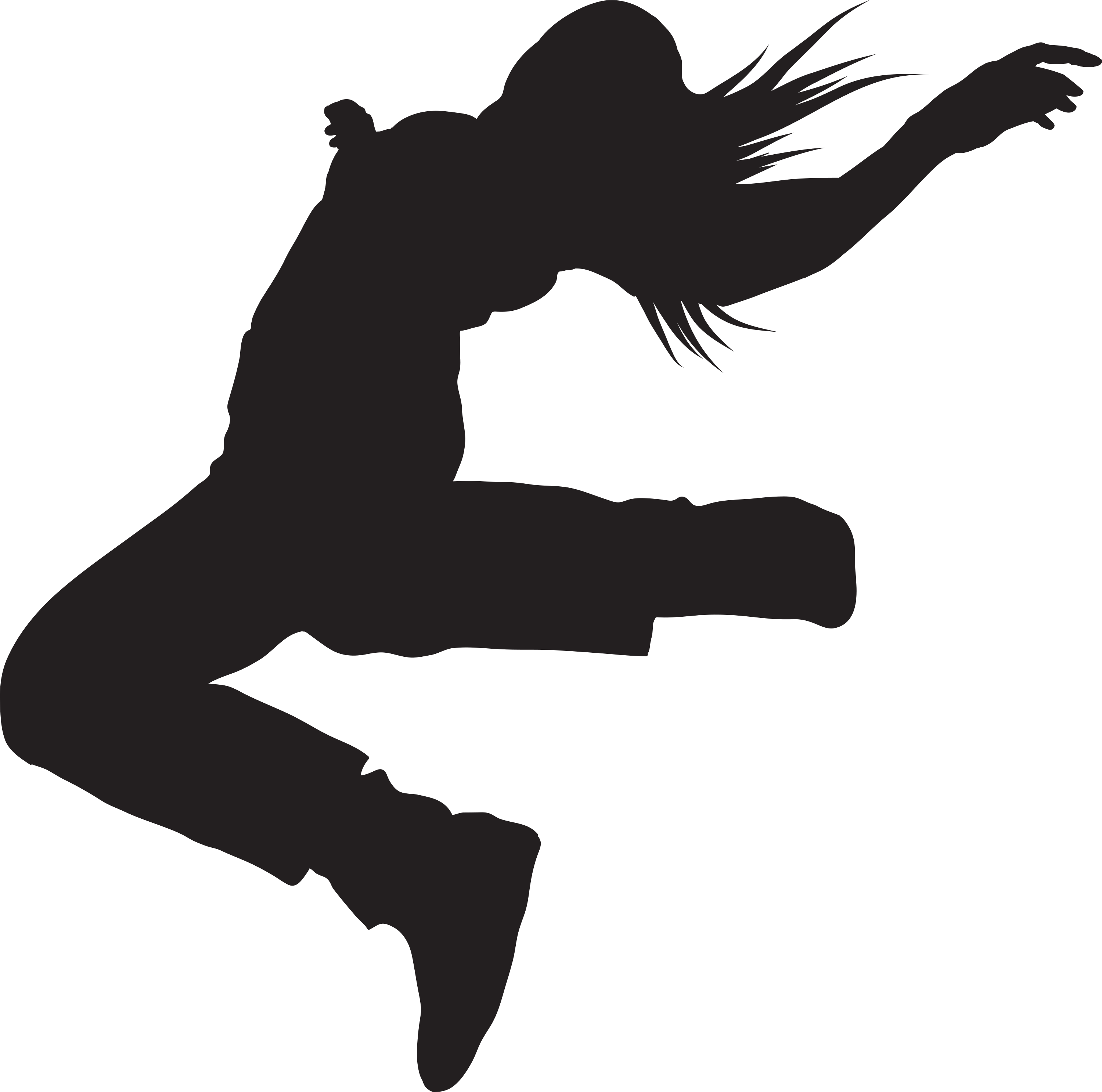 Vector Woman Silhouette Gjctrslu - Jumping Clipart (3000x2973), Png Download